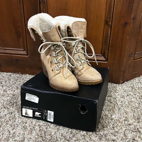 Sorel Shoes - Sorel Women's After Hours Boots Sz 7.5  NL2967-241 Tan Suede Leather Wedge Heel